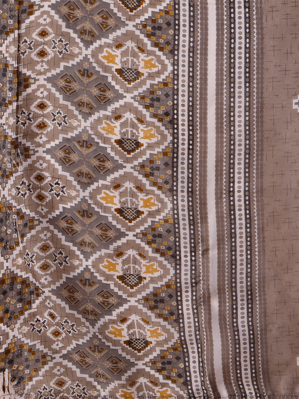 Printed Brown Kurta Pant & Dupatta Set, Multicolor - Hiral Fashion | Grocsy