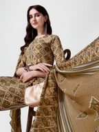 Printed Green Kurta Pant & Dupatta Set, Multicolor - Hiral Fashion | Grocsy