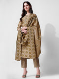 Printed Green Kurta Pant & Dupatta Set, Multicolor - Hiral Fashion | Grocsy