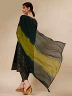 Ethnic Motif & Embroidered Kurta With Pant & Dupatta Set, Multicolor - Hiral Fashion | Grocsy