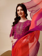 Ethnic Motif & Embroidered Kurta With Pant & Dupatta Set, Multicolor - Hiral Fashion | Grocsy