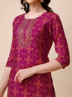 Ethnic Motif & Embroidered Kurta With Pant & Dupatta Set, Multicolor - Hiral Fashion | Grocsy