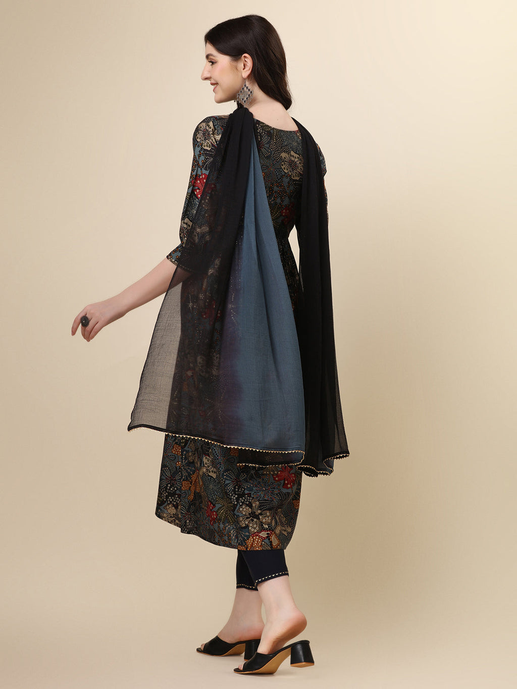Alia Cut Kurta With Pant And Dupatta, Multicolor - Hiral Fashion | Grocsy