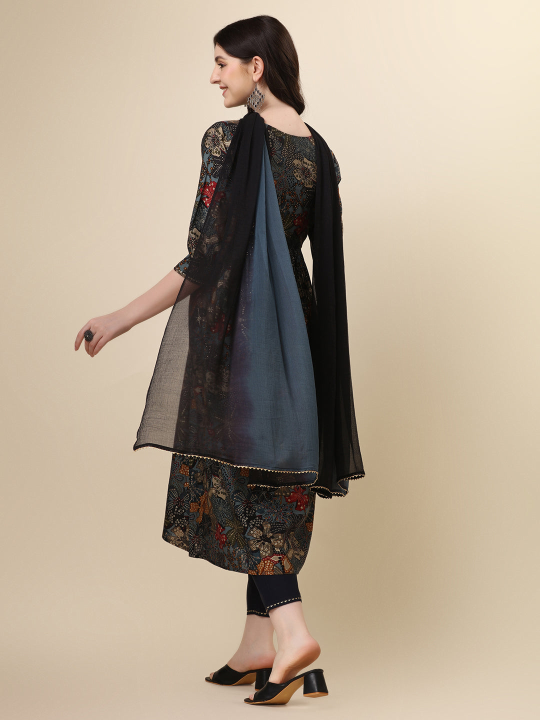 Alia Cut Kurta With Pant And Dupatta, Multicolor - Hiral Fashion | Grocsy