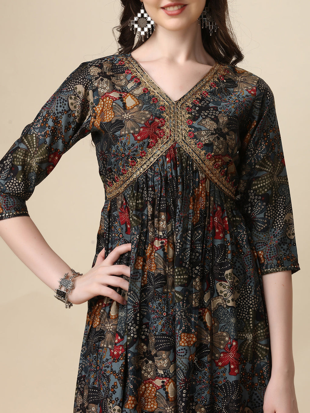 Alia Cut Kurta With Pant And Dupatta, Multicolor - Hiral Fashion | Grocsy