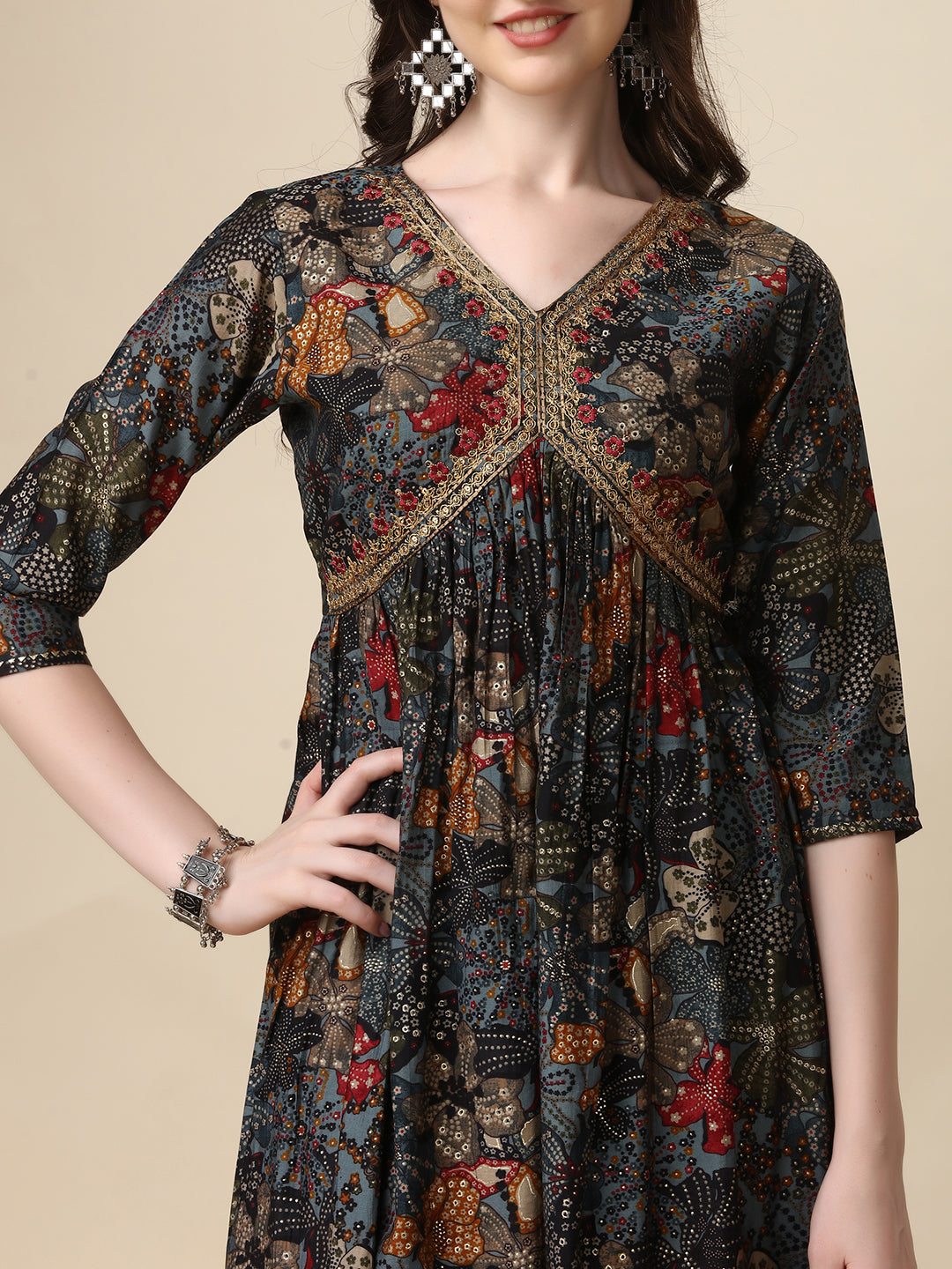 Alia Cut Kurta With Pant And Dupatta, Multicolor - Hiral Fashion | Grocsy