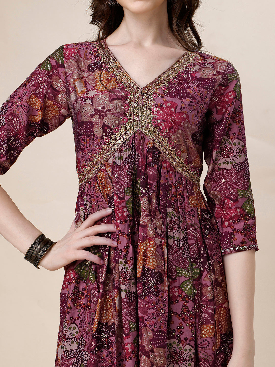 Alia Cut Kurta With Pant And Dupatta, Multicolor - Hiral Fashion | Grocsy
