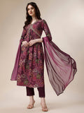 Alia Cut Kurta With Pant And Dupatta, Multicolor - Hiral Fashion | Grocsy