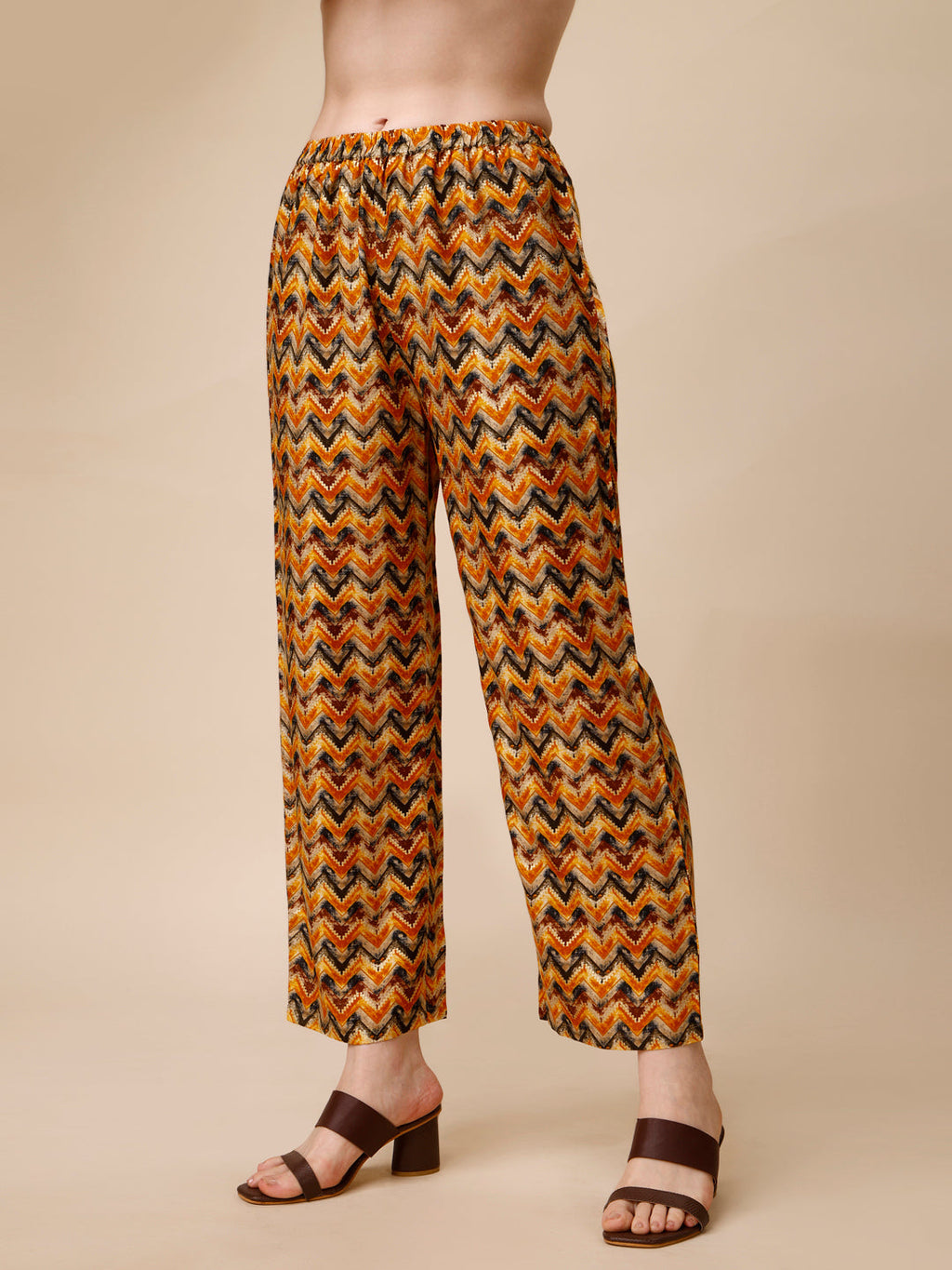 Placement Embroidered Chevron Printed Asymmetric Co-Ords, Multicolor - Hiral Fashion | Grocsy