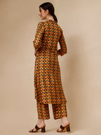 Placement Embroidered Chevron Printed Asymmetric Co-Ords, Multicolor - Hiral Fashion | Grocsy