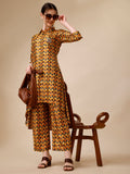 Placement Embroidered Chevron Printed Asymmetric Co-Ords, Multicolor - Hiral Fashion | Grocsy