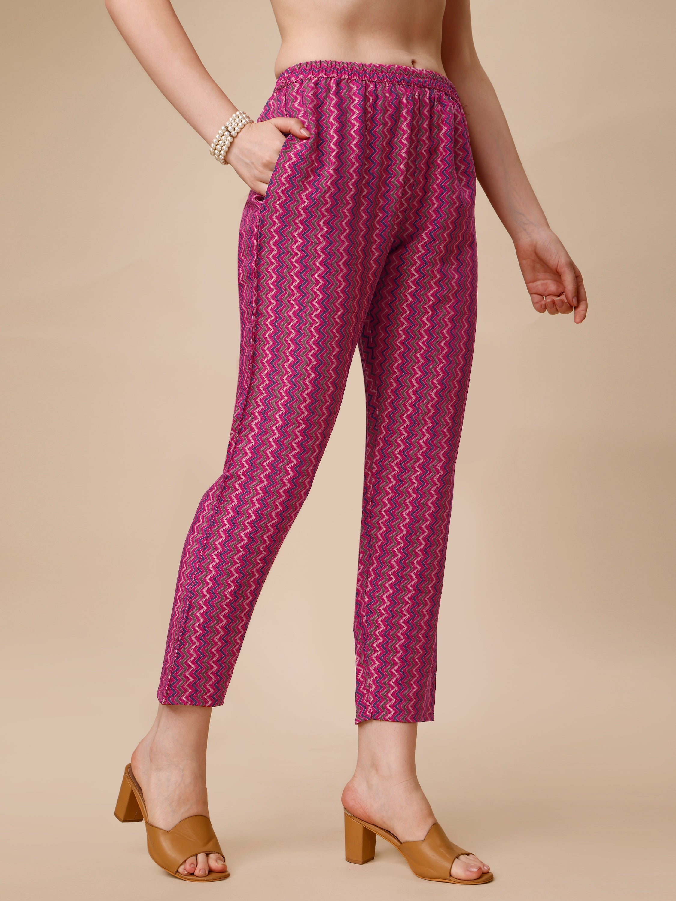 Mirror Embroidered & Printed Kurta With Pant & Dupatta Set, Multicolor - Hiral Fashion | Grocsy