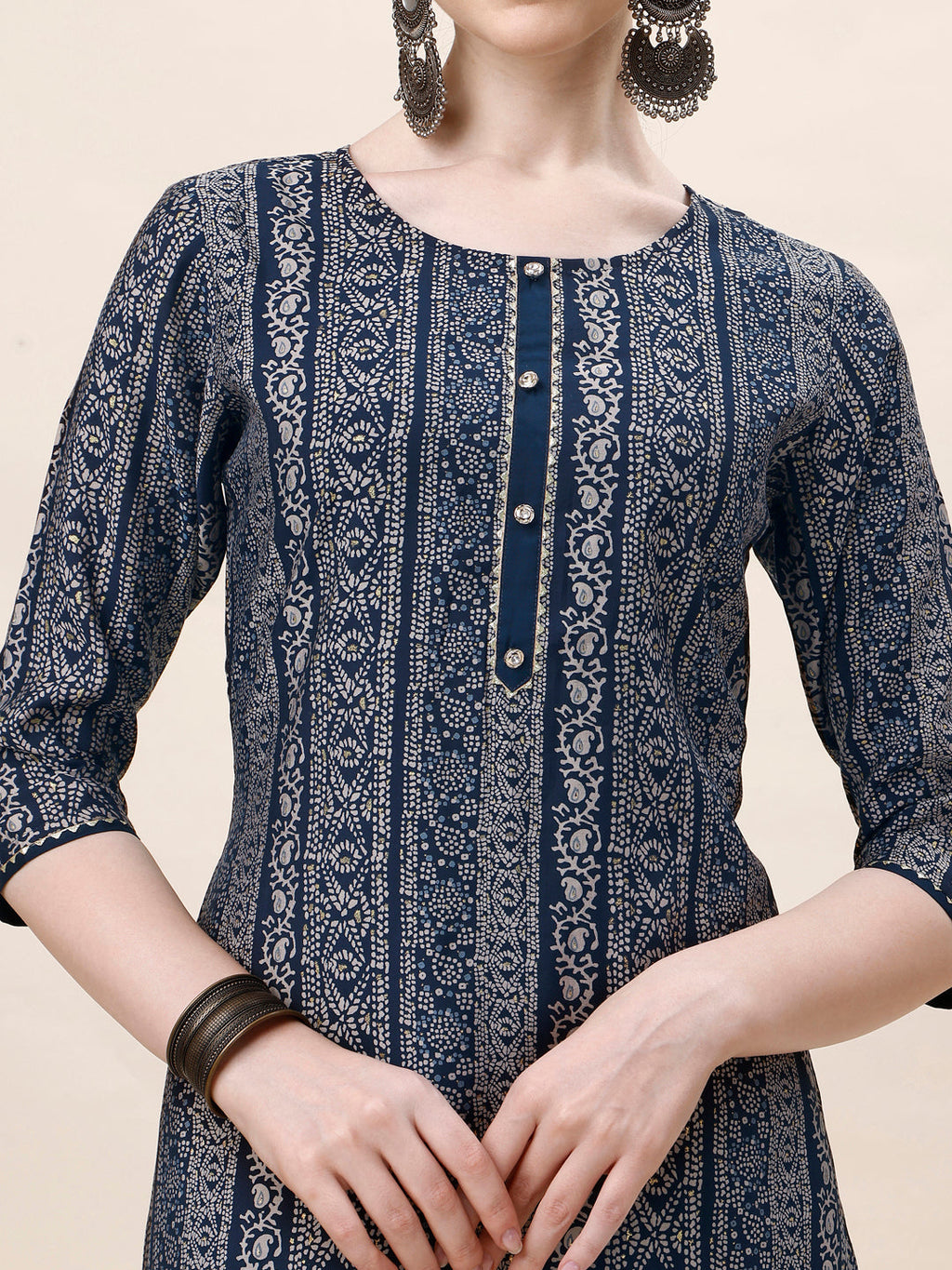 Printed Kurta With Pant And Dupatta Set, Multicolor - Hiral Fashion | Grocsy
