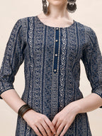 Printed Kurta With Pant And Dupatta Set, Multicolor - Hiral Fashion | Grocsy