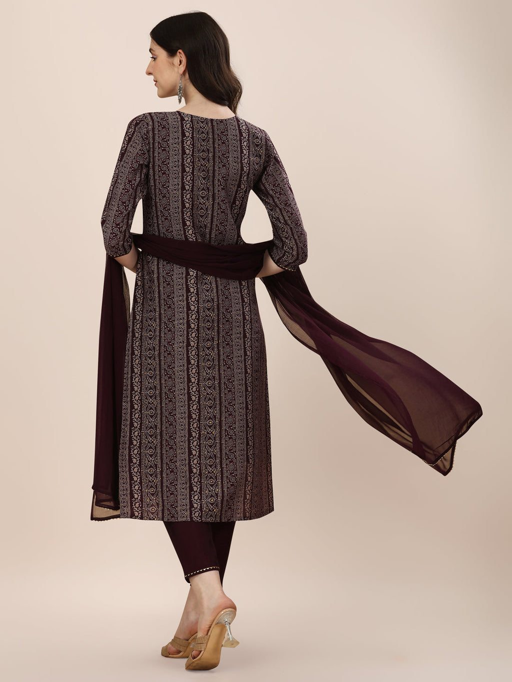 Printed Kurta With Pant And Dupatta Set, Multicolor - Hiral Fashion | Grocsy