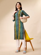Shibori Printed Front Buttoned Casual Wear Kurta, Multicolor - Hiral Fashion | Grocsy