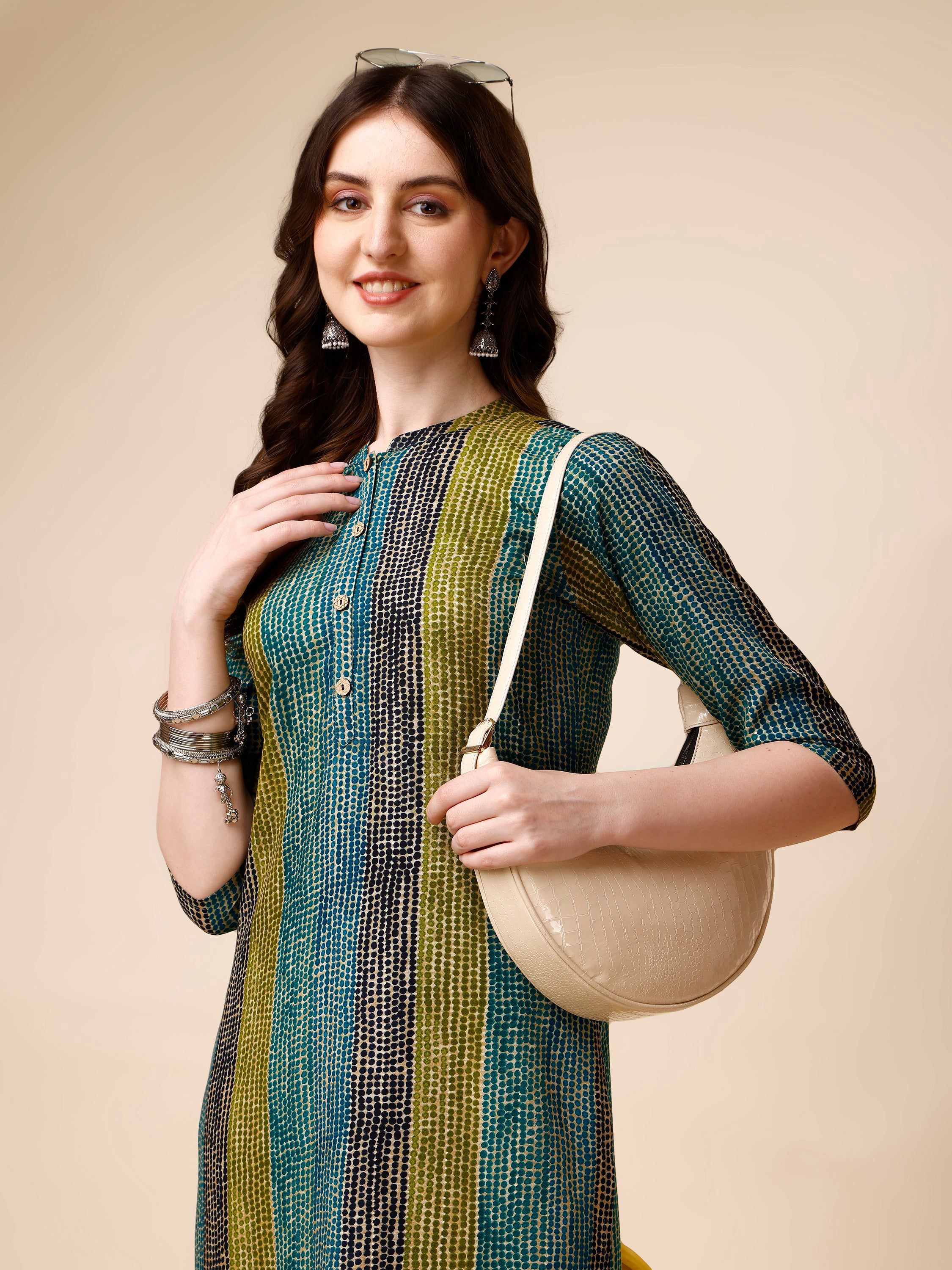 Shibori Printed Front Buttoned Casual Wear Kurta, Multicolor - Hiral Fashion | Grocsy
