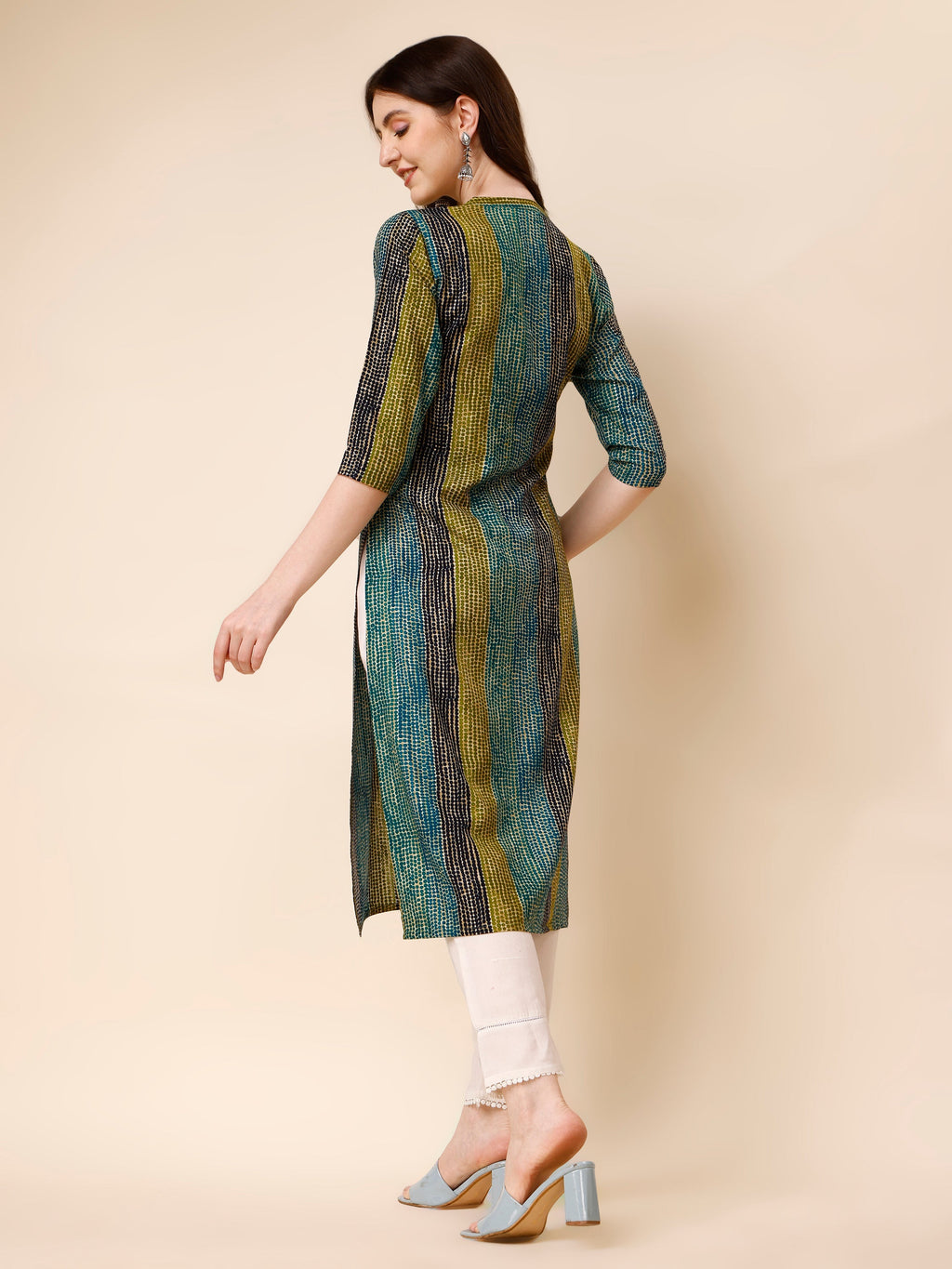 Shibori Printed Front Buttoned Casual Wear Kurta, Multicolor - Hiral Fashion | Grocsy