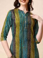 Shibori Printed Front Buttoned Casual Wear Kurta, Multicolor - Hiral Fashion | Grocsy