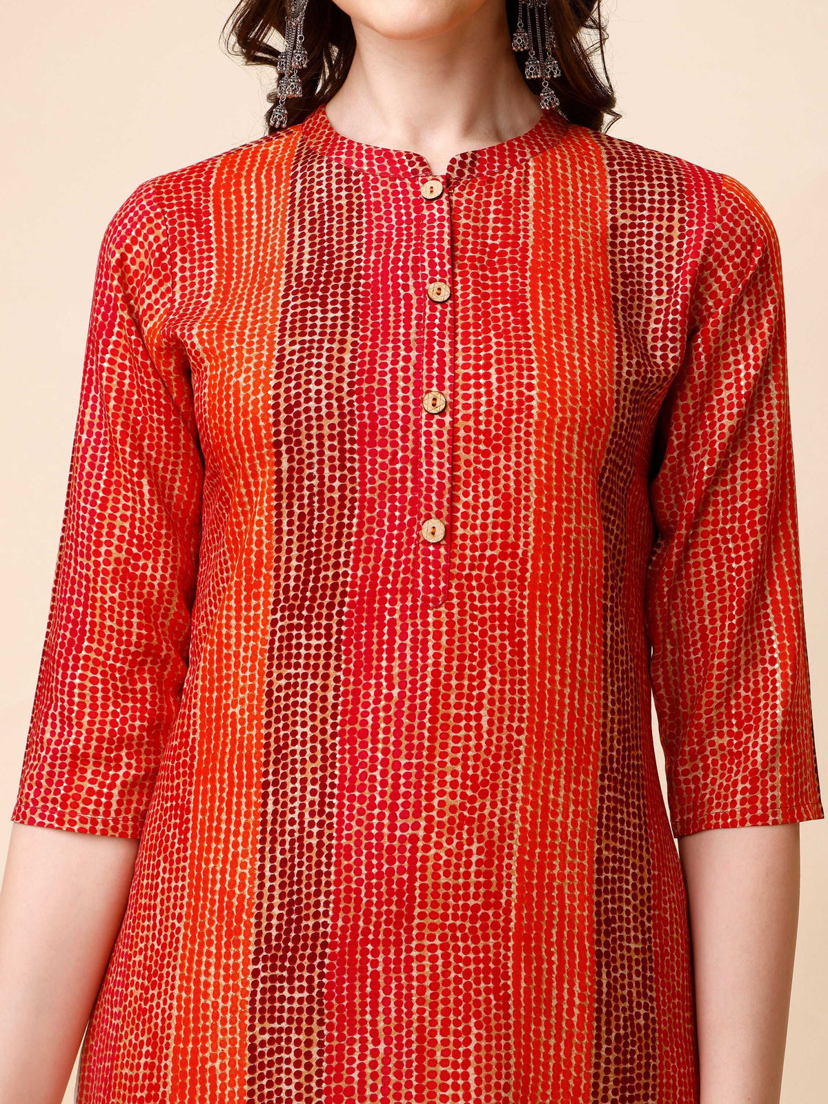 Shibori Printed Front Buttoned Casual Wear Kurta, Multicolor - Hiral Fashion | Grocsy