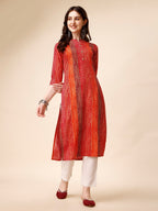 Shibori Printed Front Buttoned Casual Wear Kurta, Multicolor - Hiral Fashion | Grocsy