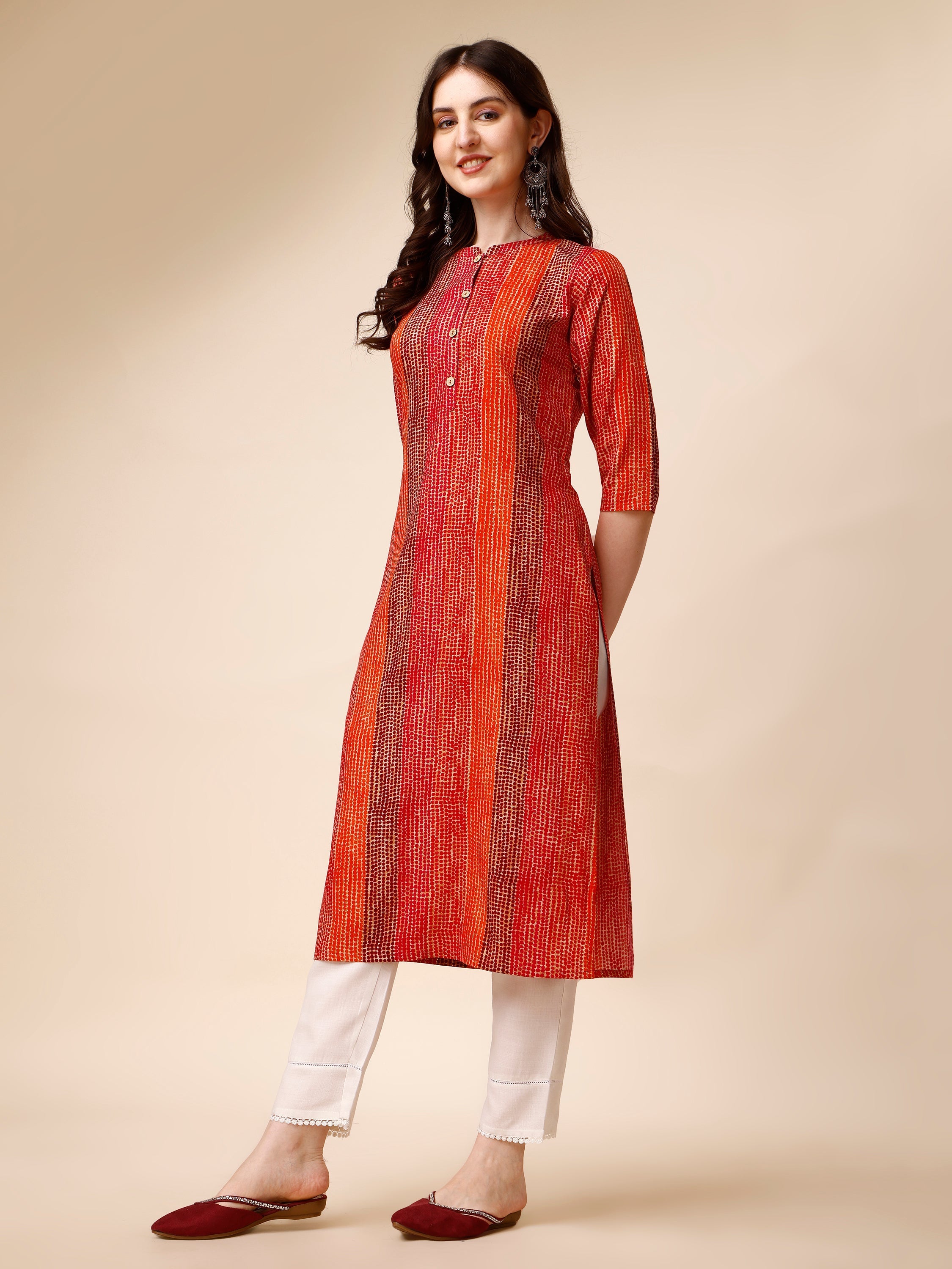 Shibori Printed Front Buttoned Casual Wear Kurta, Multicolor - Hiral Fashion | Grocsy
