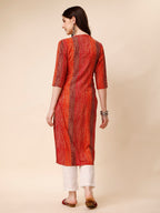 Shibori Printed Front Buttoned Casual Wear Kurta, Multicolor - Hiral Fashion | Grocsy