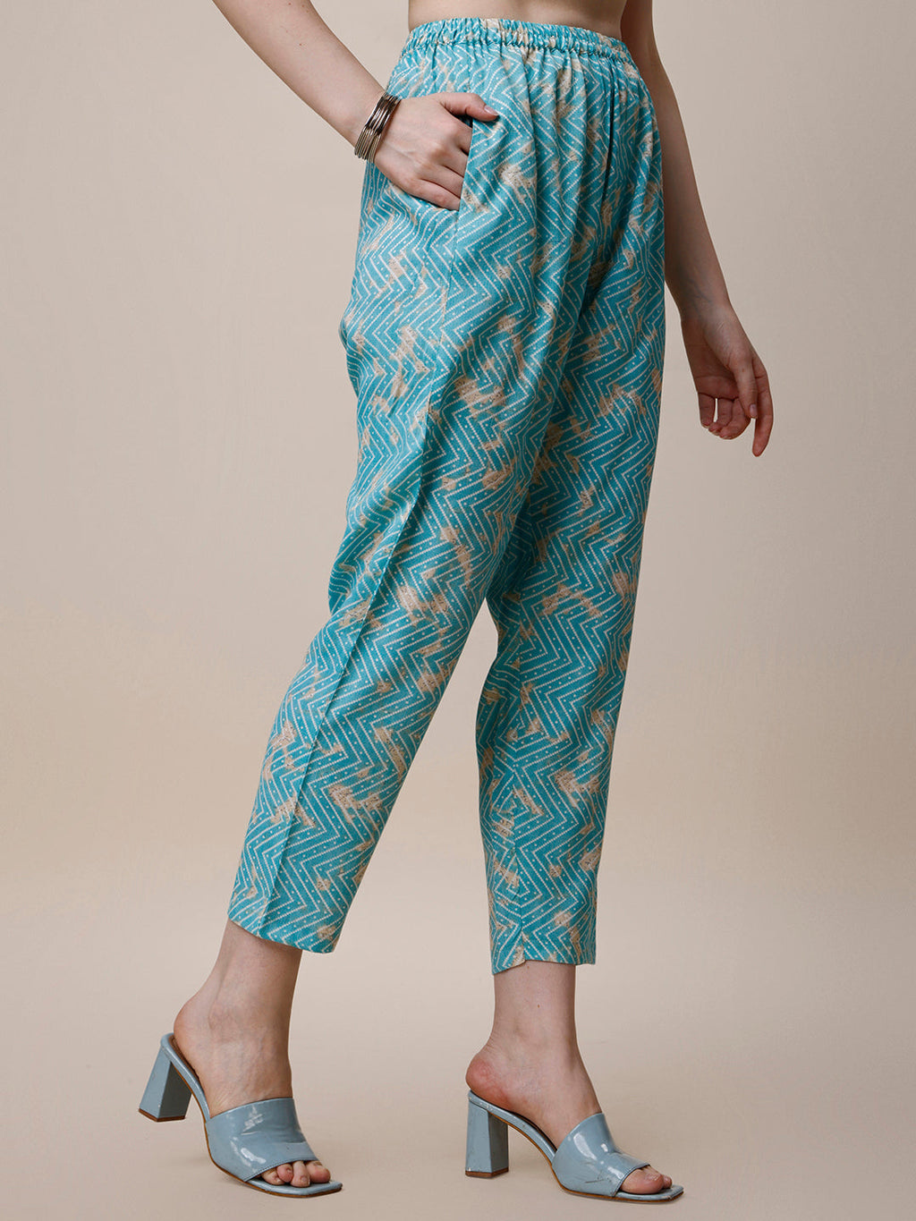 Printed Kurta With Pant And Dupatta Set, Multicolor - Hiral Fashion | Grocsy