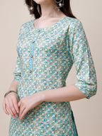 Printed Kurta With Pant And Dupatta Set, Multicolor - Hiral Fashion | Grocsy