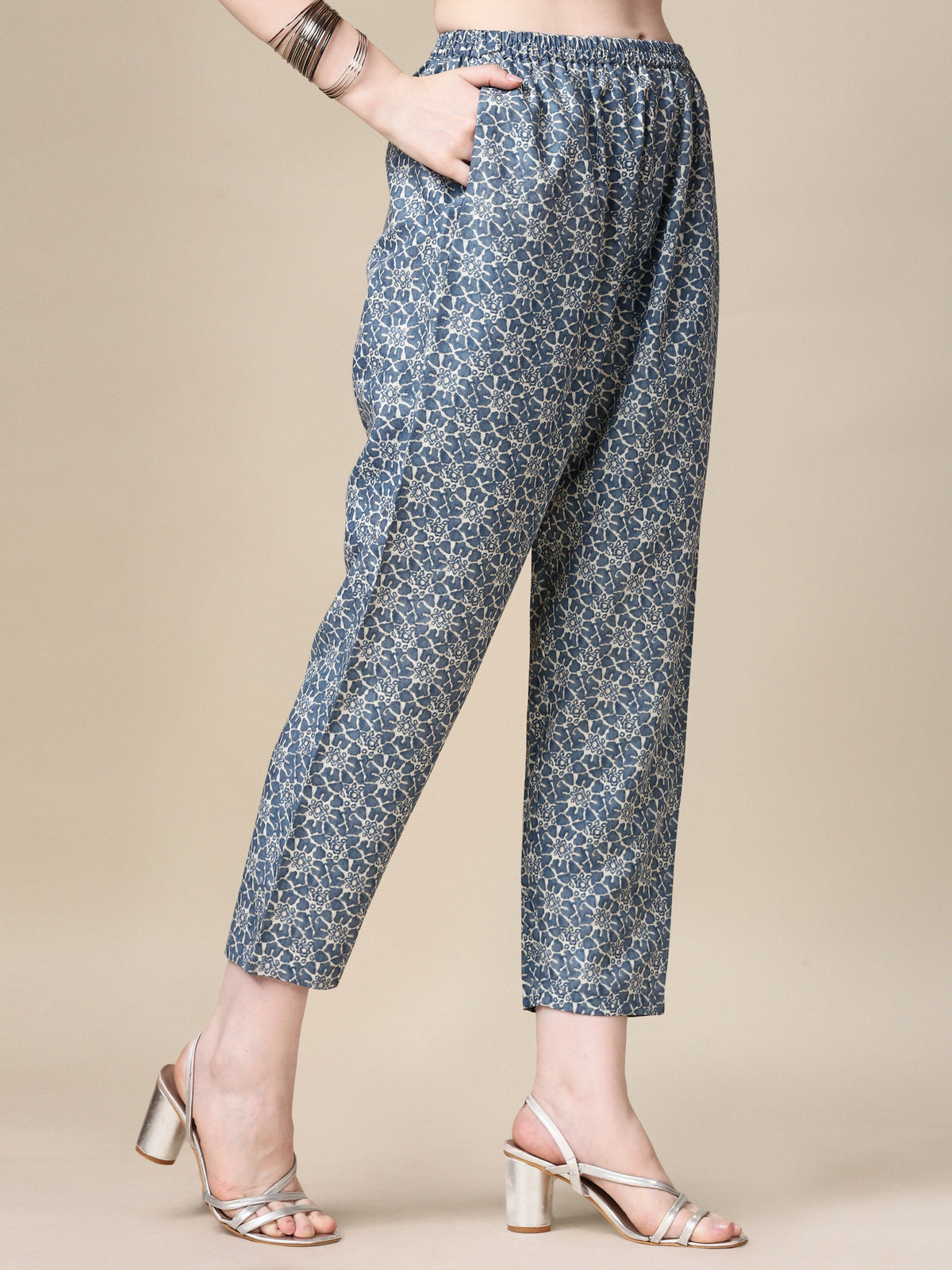 Printed Kurta With Pant & Dupatta Set, Multicolor - Hiral Fashion | Grocsy