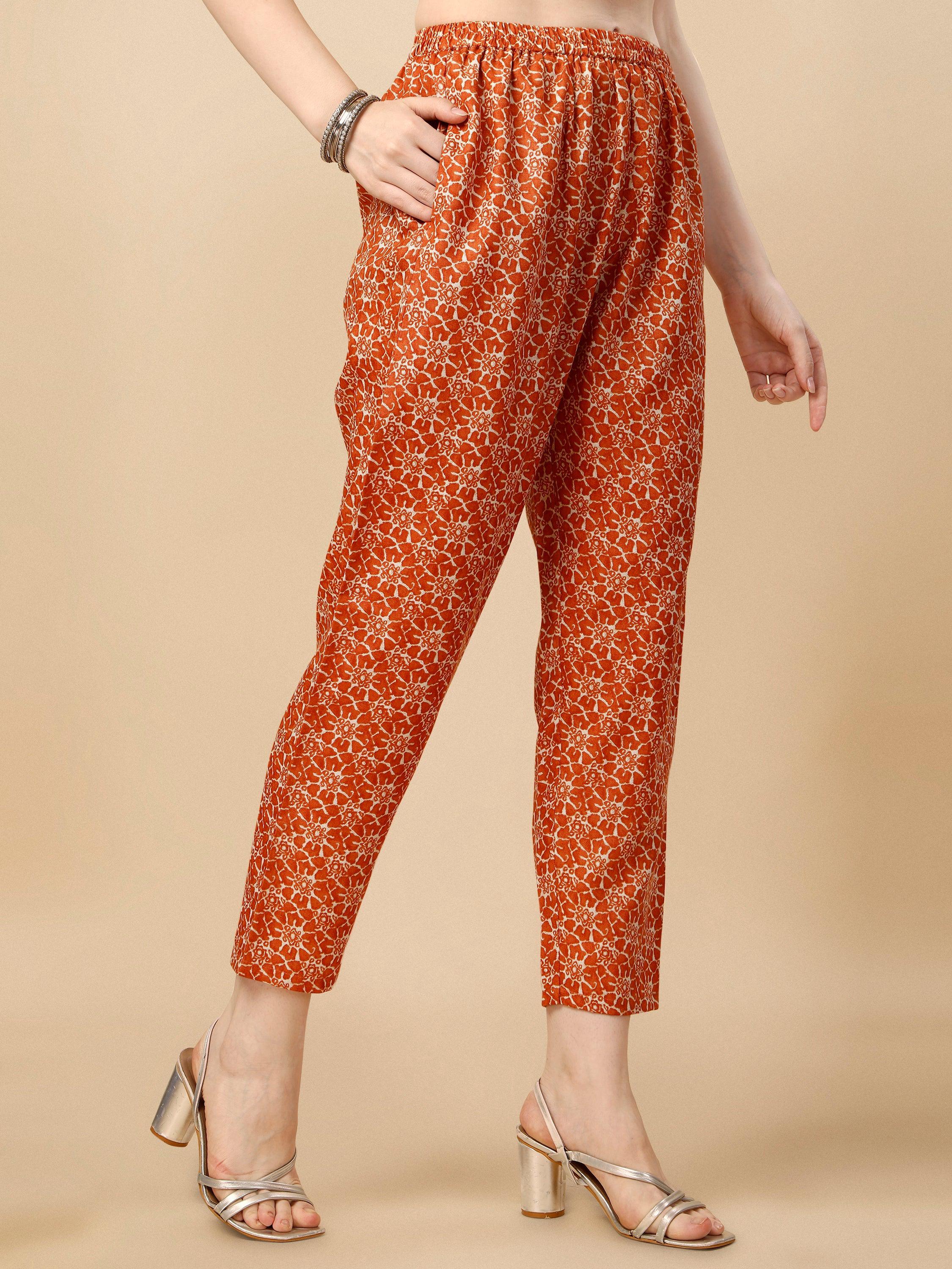 Printed Kurta With Pant And Dupatta Set, Multicolor - Hiral Fashion | Grocsy