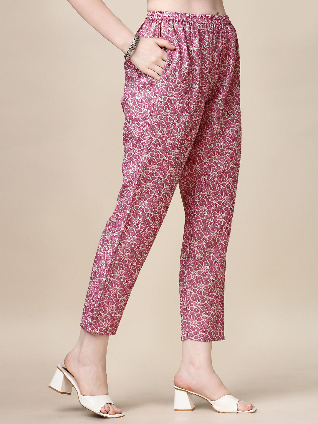 Printed Kurta With Pant And Dupatta Set, Multicolor - Hiral Fashion | Grocsy