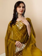 Printed Kurta With Pant & Dupatta Set, Multicolor - Hiral Fashion | Grocsy