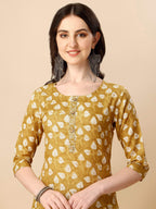 Printed Kurta With Pant & Dupatta Set, Multicolor - Hiral Fashion | Grocsy