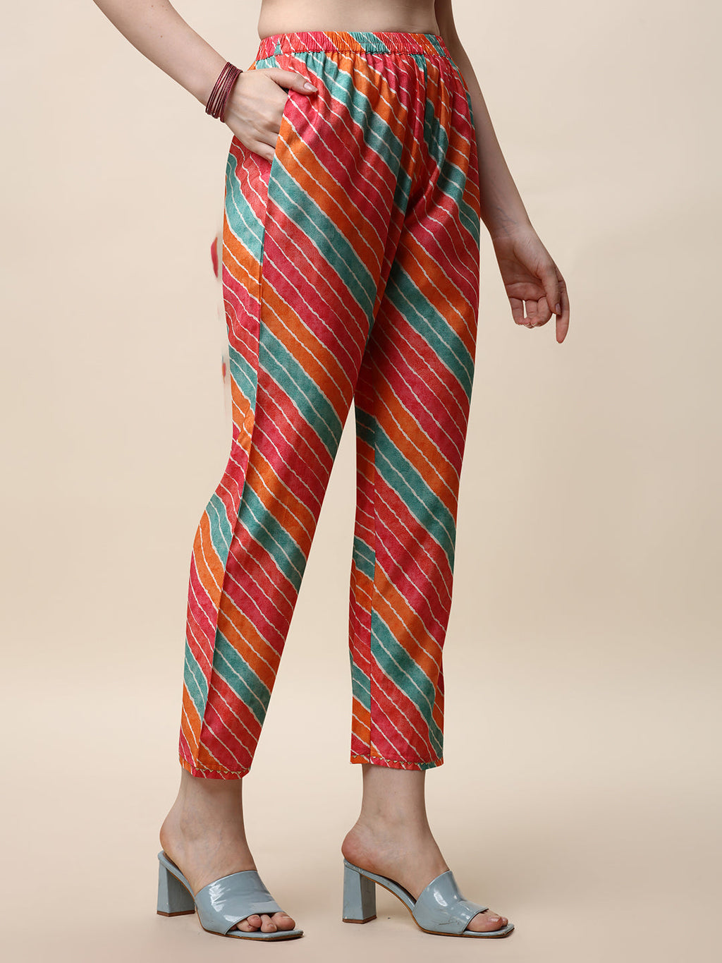 Ethnic Motif Printed & Embroidered Kurta With Pant And Dupatta Set, Multicolor - Hiral Fashion | Grocsy
