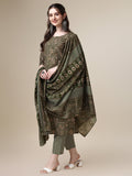 Cotton Printed Kurta With Pant And Printed Dupatta Set, Multicolor - Hiral Fashion | Grocsy