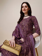 Cotton Printed Kurta With Pant And Printed Dupatta Set, Multicolor - Hiral Fashion | Grocsy