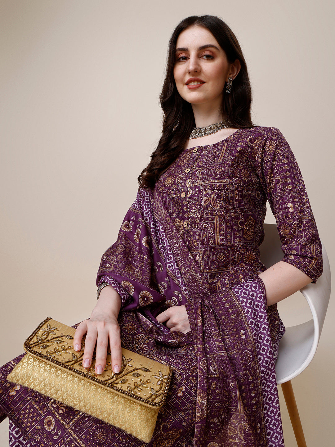 Cotton Printed Kurta With Pant And Printed Dupatta Set, Multicolor - Hiral Fashion | Grocsy