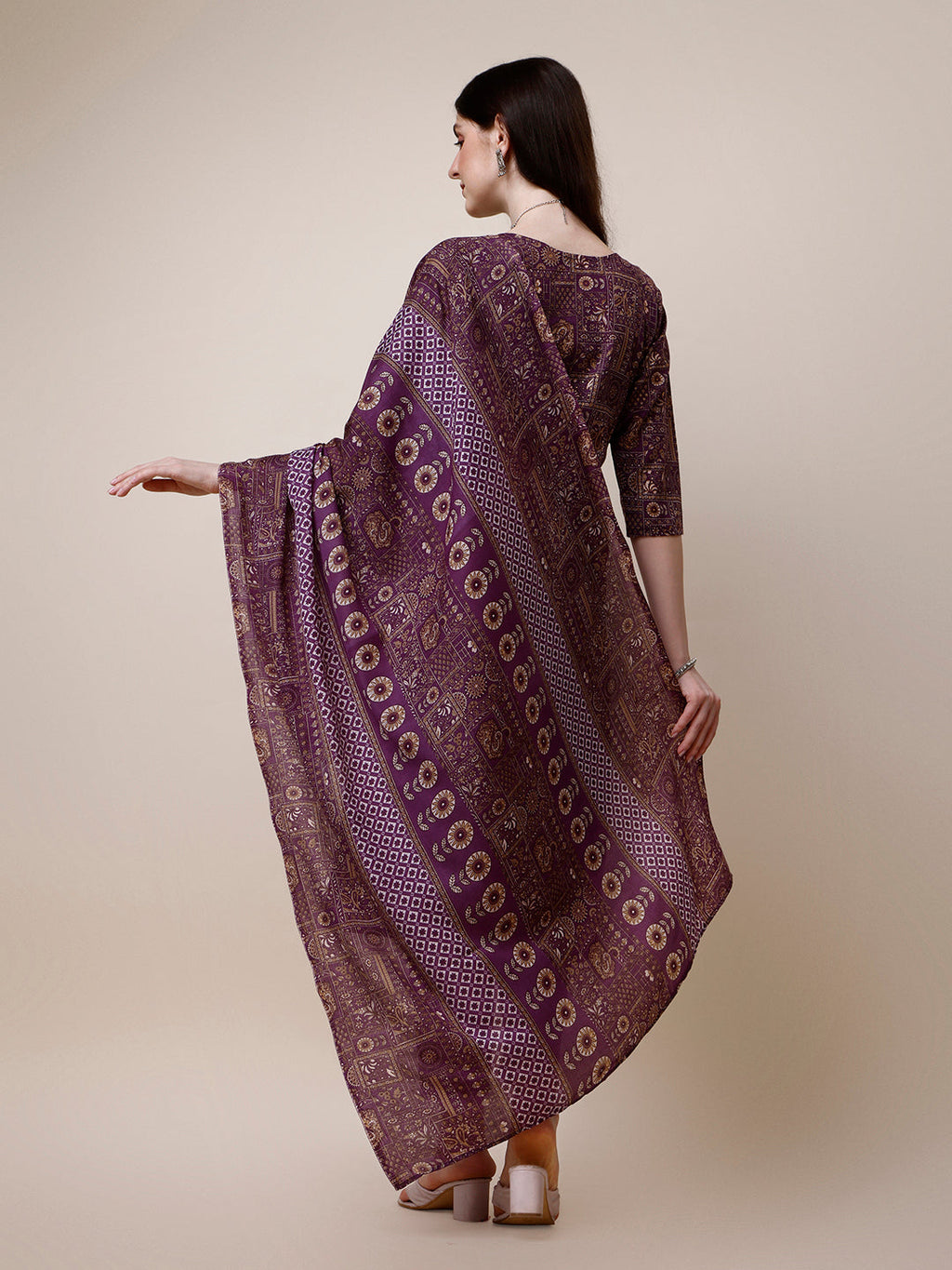 Cotton Printed Kurta With Pant And Printed Dupatta Set, Multicolor - Hiral Fashion | Grocsy