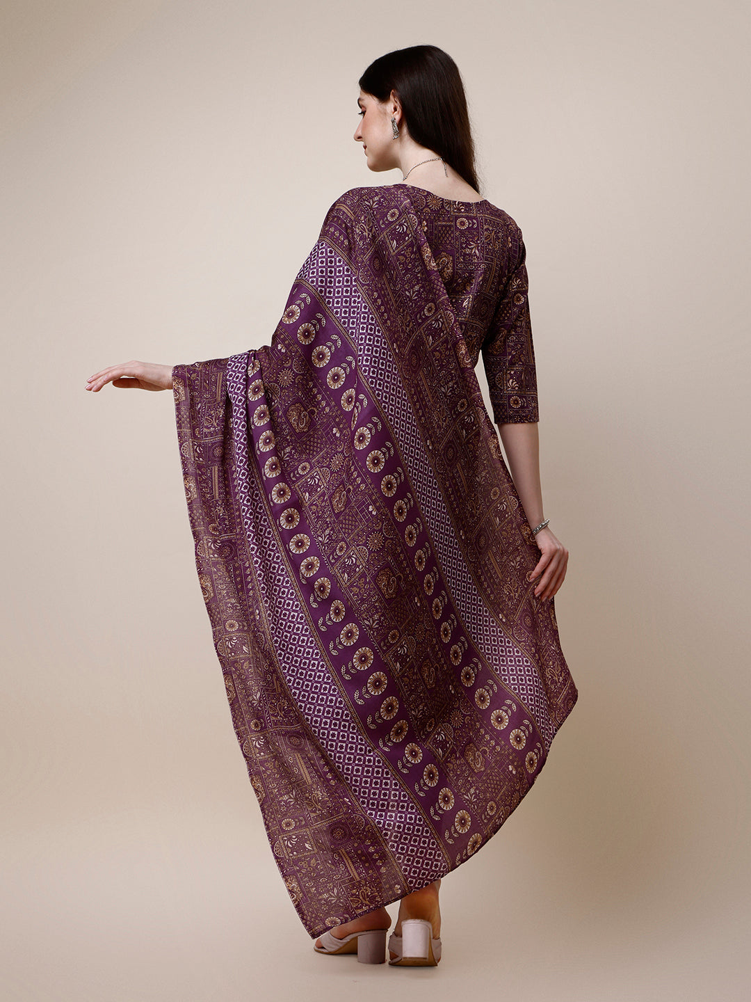 Cotton Printed Kurta With Pant And Printed Dupatta Set, Multicolor - Hiral Fashion | Grocsy