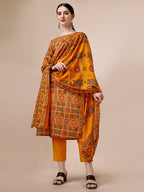 Cotton Printed Kurta With Pant & Dupatta Set, Multicolor - Hiral Fashion | Grocsy