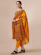 Cotton Printed Kurta With Pant & Dupatta Set, Multicolor - Hiral Fashion | Grocsy