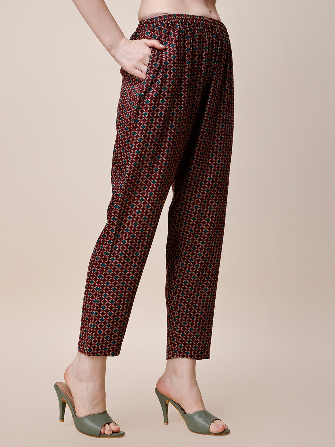 Printed Kurta With Pant & Dupatta Set, Multicolor - Hiral Fashion | Grocsy