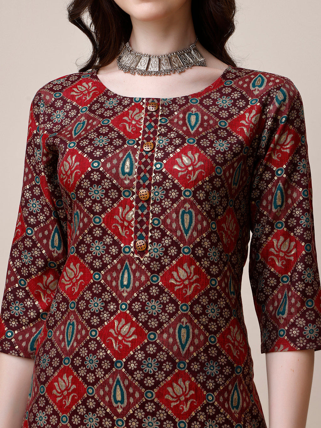 Printed Kurta With Pant & Dupatta Set, Multicolor - Hiral Fashion | Grocsy