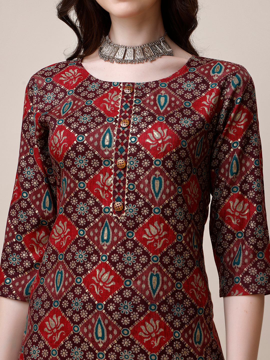 Printed Kurta With Pant & Dupatta Set, Multicolor - Hiral Fashion | Grocsy