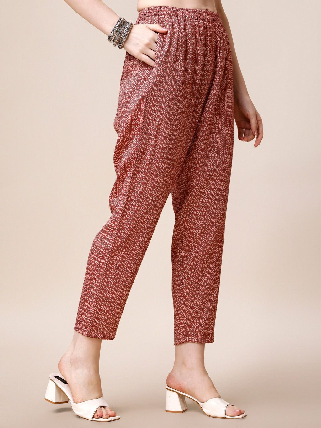 Printed Kurta With Pant And Dupatta Set, Multicolor - Hiral Fashion | Grocsy