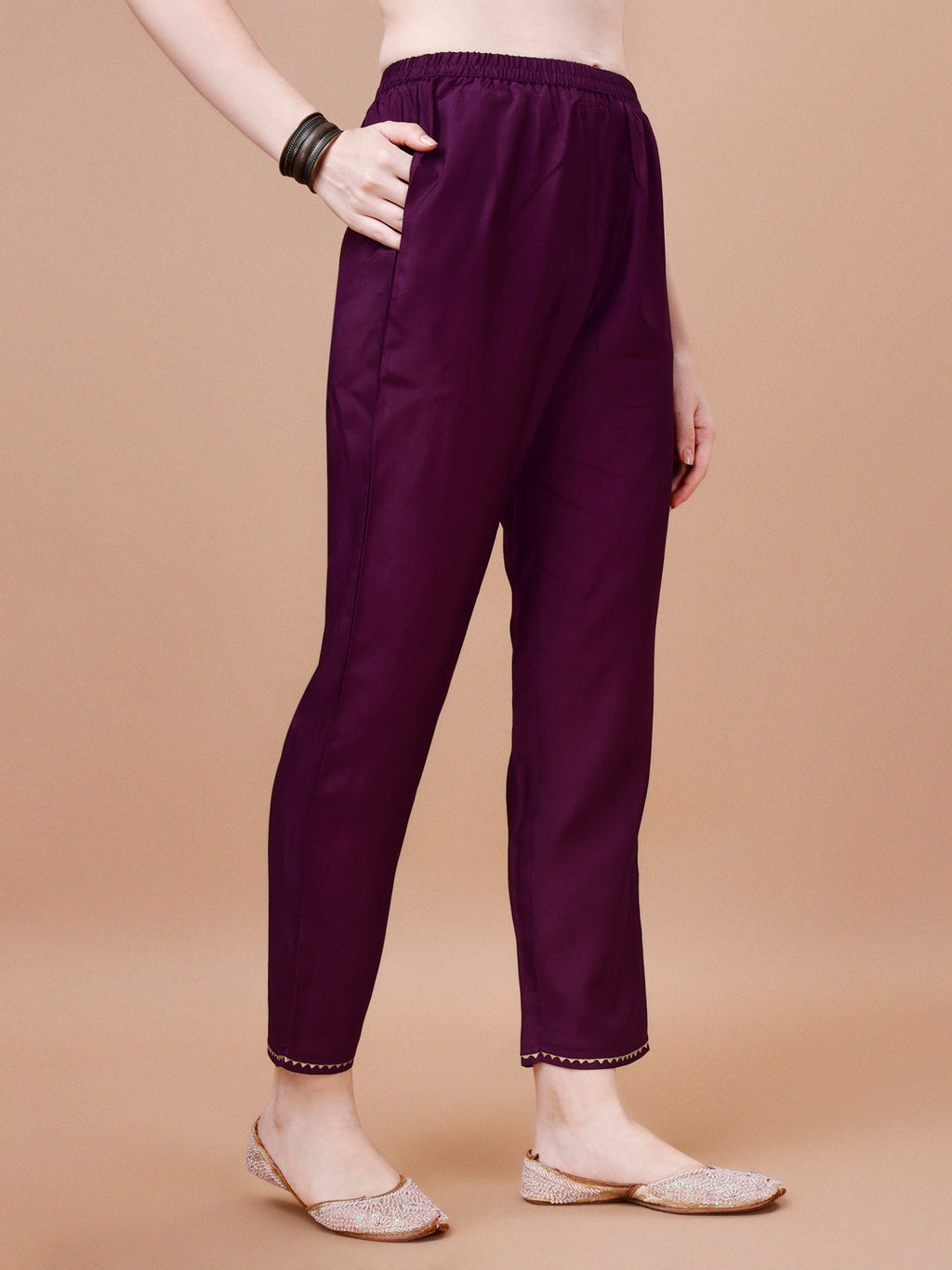 Pure Muslin Banarasi Jacquard Kurta Trousers & Dupatta, Multicolor - Hiral Fashion | Grocsy