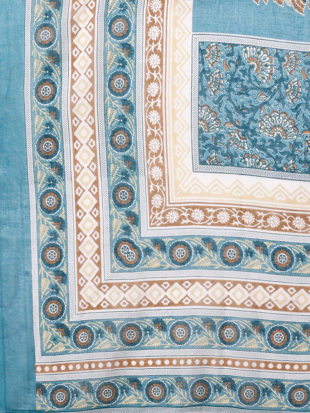 Embroidered & Paisley Printed Cotton Kurta With Pant & Dupatta, Multicolor - Hiral Fashion | Grocsy