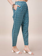 Embroidered & Paisley Printed Cotton Kurta With Pant & Dupatta, Multicolor - Hiral Fashion | Grocsy