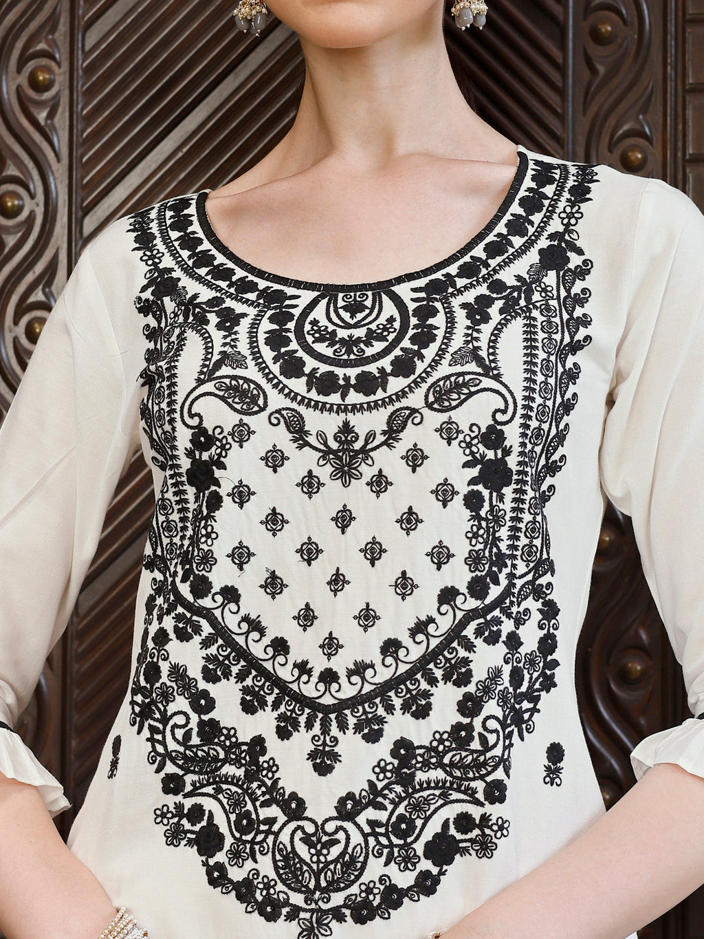 Embroidered Kurta With Pant And Dupatta Set, Multicolor - Hiral Fashion | Grocsy